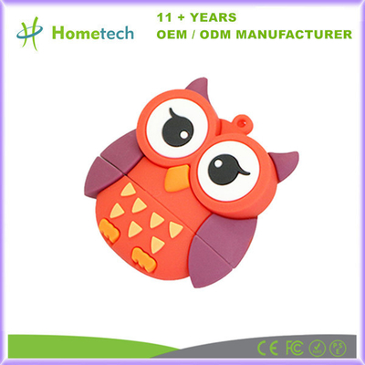 PVC Cartoon Owl USB Flash Drive Regalo Logotipo Personalizado Memória Stick Flash Disk