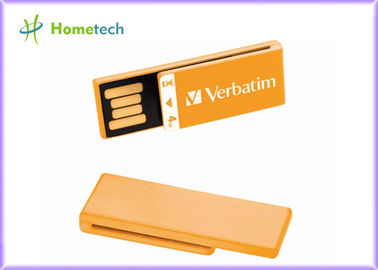 Seda plástica da mini memória super alaranjada de USB - tela/completamente cópia do logotipo para o presente da escola