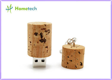 Engarrafe as varas de madeira dadas forma tomada 8GB/16GB/32GB da memória de USB com porta-chaves