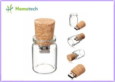 Movimentação de madeira 2,0 do flash de USB do vidro de garrafa para as ofertas 4GB 8GB do casamento