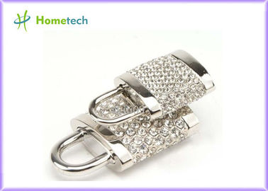 capacidade real da movimentação de cristal de prata do flash de USB do fechamento do dispositivo dos diamantes MB 256MB/512/1GB