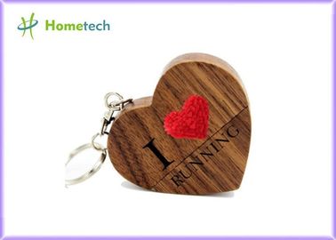 Bordo da movimentação 4GB 8GB 16GB 32GB 64GB do flash de USB do coração do amor/material de madeira da noz