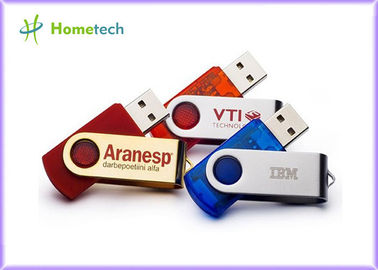 A torção vermelha USB do giro cola 128MB/1GB gravados com logotipo feito sob encomenda