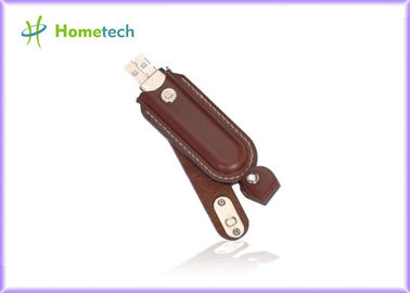 Disco instantâneo USB de USB do couro de Brown da capacidade alta 2,0 16GB para o estudante
