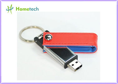 Grande memória de couro cor-de-rosa do disco instantâneo 8GB 16GB USB de USB com Keyring