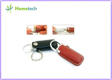 O disco instantâneo de couro de USB da porta-chaves, polegar 4GB/8GB feito sob encomenda conduz