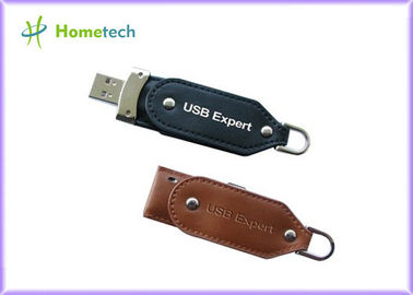 Disco instantâneo de couro preto 16GB de USB/movimentação pena do couro para o trabalho