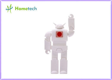 Movimentação branca do flash de USB dos desenhos animados do robô, movimentação do polegar da vara da memória