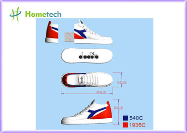 Vara da memória do usb do logotipo feito sob encomenda instantâneo branco da movimentação 2gb 4gb 8gb 16gb 32gb 64gb do usb 2,0 do costume da sapatilha micro