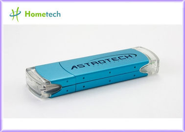 A movimentação plástica do flash de USB da capacidade real, flash azul de USB da cifragem conduz