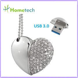 Movimentação de cristal do flash de USB do coração da colar 32GB do pendente da joia
