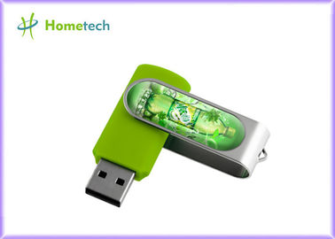 O disco personalizado do giro U, varas de USB da torção com o diodo emissor de luz de alumínio da armadura/luz aceita 1 paypal - 64GB